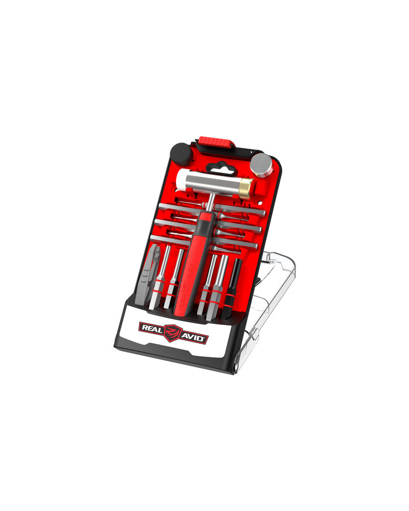 Real Avid - Zestaw wybijaków z młotkiem Accu-Punch - 17 elementów - Stalowe -AVHPS