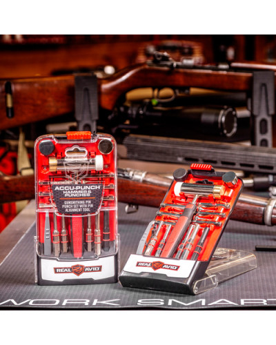 Real Avid - Zestaw wybijaków z młotkiem Accu-Punch - 17 elementów - Stalowe -AVHPS