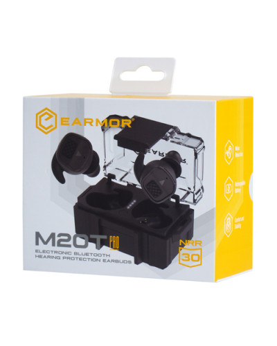 Earmor - Aktywne ochronniki słuchu M20T Pro - NRR 30 dB - Bluetooth 5.4 - Czarne - M20TPRO-BK