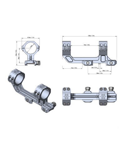 Vector Optics - Montaż do lunety jednoczęściowy Extended AR Mount - 30 mm - Picatinny - Czarny - XASR-3032