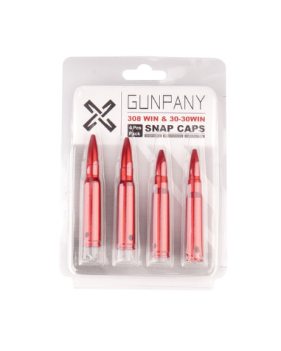 GunPany - Zbijaki do broni Snap Caps - .308 Win & .30-30 Win - Aluminium - 4 sztuki - Czerwone - SCSC-11