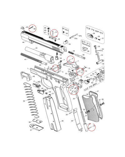 Eemann Tech - Zestaw pinów do CZ 75/85/Shadow 2 - ET-130062