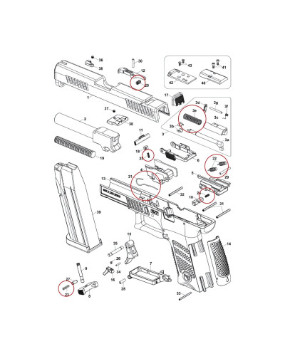 Eemann Tech - Zestaw sprężyn do CZ P-10 - ET-130112