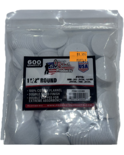 Pro-Shot Patche bawełniane okrągłe 1 1/2''(.30-6mm) 600szt. 11/2-600