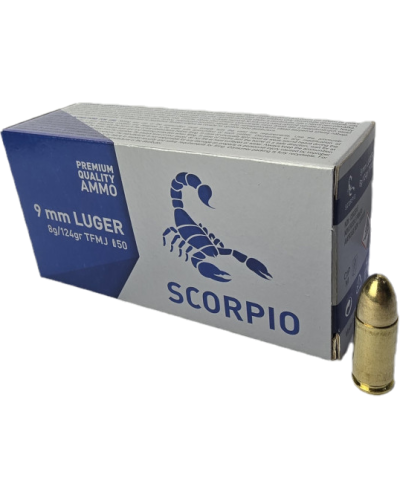 Amunicja Scorpio kal.9x19mm para FMJ  8g (124gr)