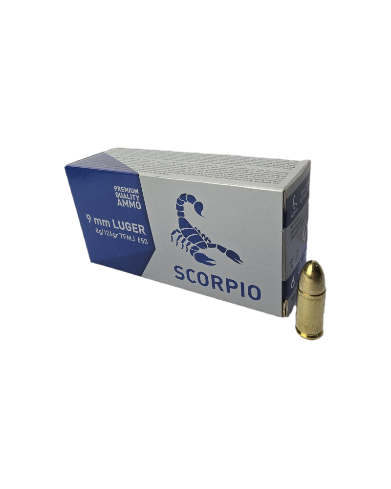 Amunicja Scorpio kal.9x19mm para FMJ  8g (124gr)
