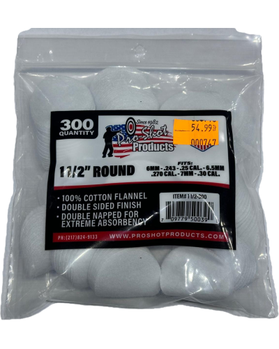 Pro-Shot Patche bawełniane okrągłe 1 1/2'' (6mm-.30) 300szt. 11/2-300