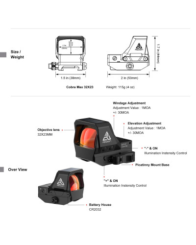 Kolimator Redwin Cobra MAX 32X23 MTR