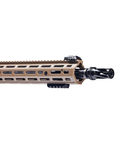 Karabinek samopowtarzalny Daniel Defense DD4 M4A1 RIS FDE Sandstrom, lufa 14," 12,5" M-LOK FDE, Riflespeed Gas Block, Huxwrx Fla