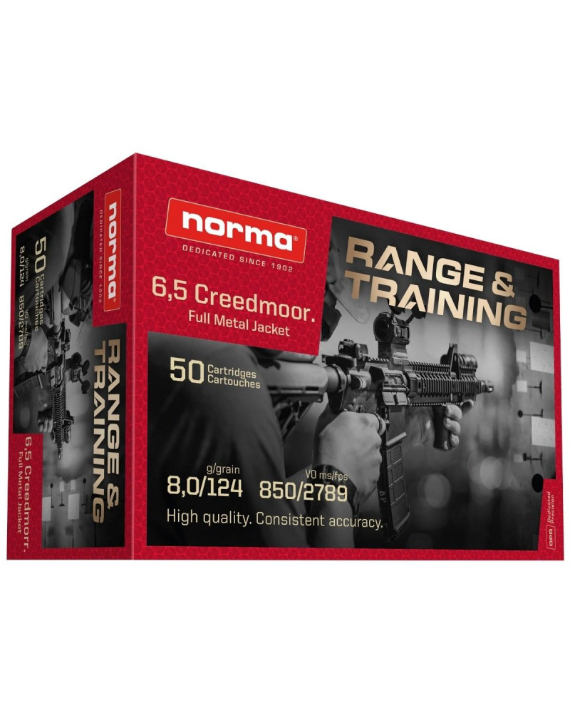 Amunicja Norma kal.6,5 Creedmoor FMJ Range&Training  8g (124gr)