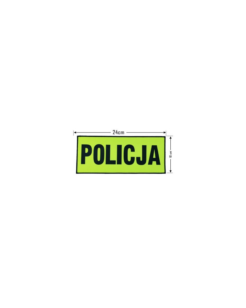 Duży rzep odblaskowy jaskrawy "POLICJA" na kamizelkę