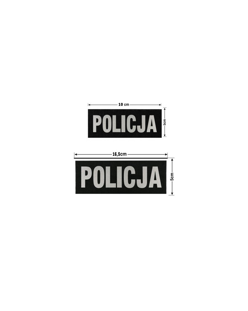 Rzepy odblaskowe "POLICJA" na kamizelkę (komplet) czarne