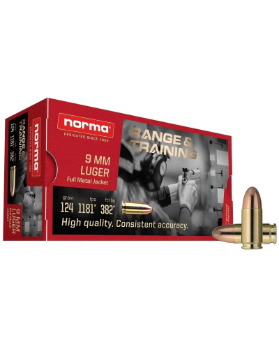 Amunicja Norma CTG kal.9x19mm FMJ  8g (124gr) 1000szt.